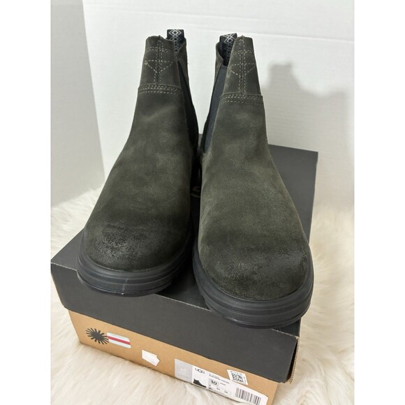 Men’s Size 10 UGG Biltmore Waterproof Dark Olive Suede Chelsea Boots - Picture 2 of 10